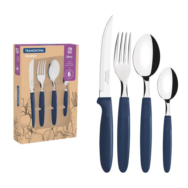 Tramontina Ipanema 24-Piece Tableware Set – Blue