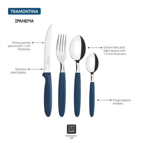 Tramontina Ipanema 24-Piece Tableware Set – Blue