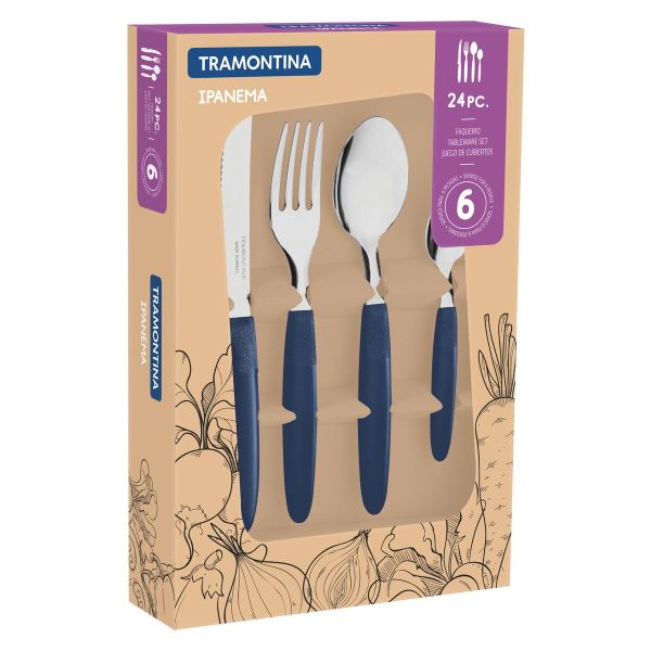 Tramontina Ipanema 24-Piece Tableware Set – Blue