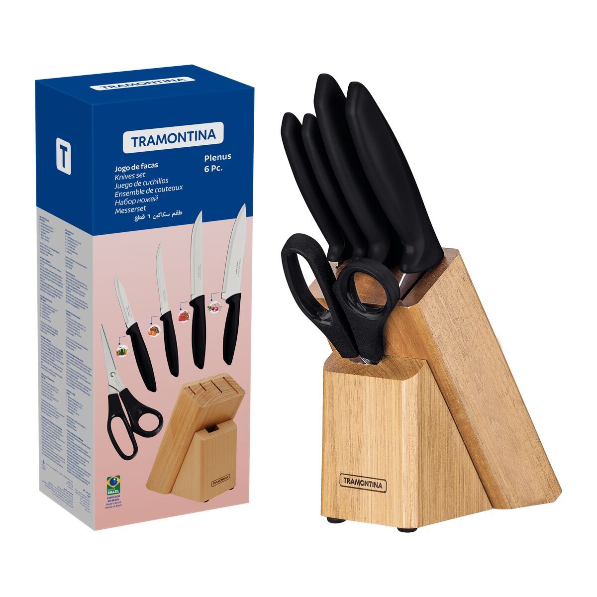 Tramontina Plenus 6-Piece Knife Set – Black