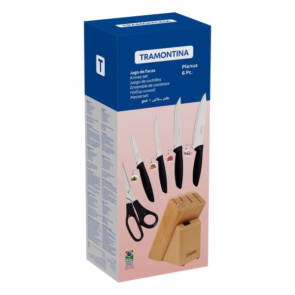 Tramontina Plenus 6-Piece Knife Set – Black