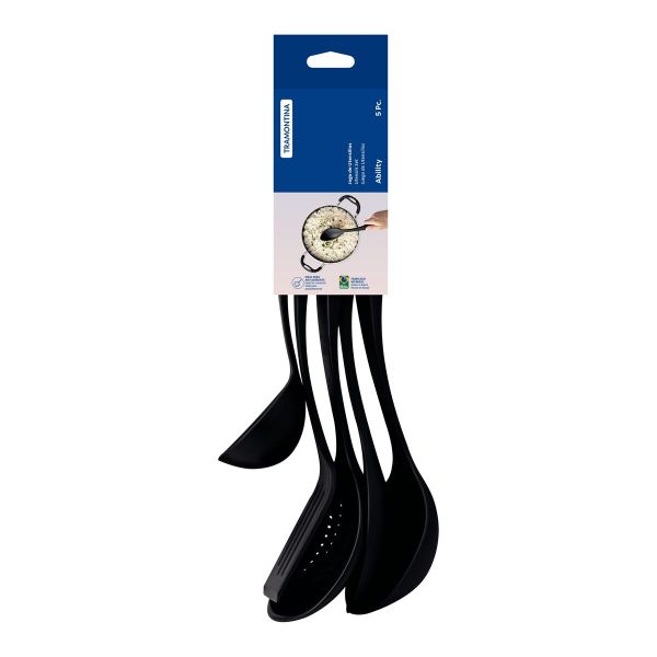 Tramontina Ability 5-Piece Kitchen Tool Set – Black