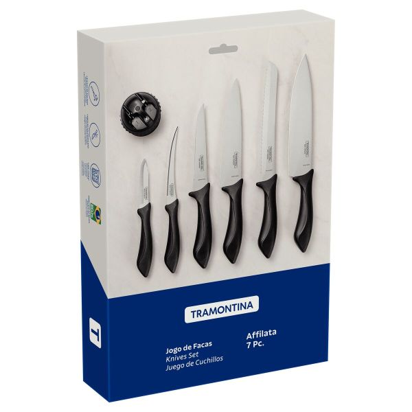 Tramontina Affilata 7-Piece Knife Set – Black