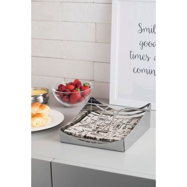 Tramontina Ciclo 19×19cm Stainless Steel Napkin Holder