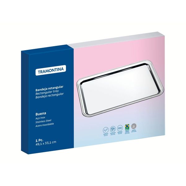 Tramontina Buena 49×33cm Rectangular Stainless Steel Tray