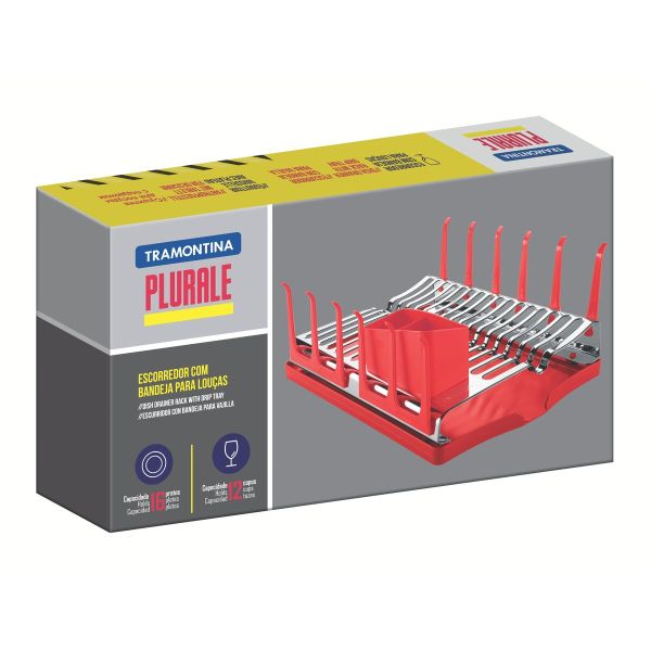 Tramontina Plurale 44×32cm Dish Drainer - Grey