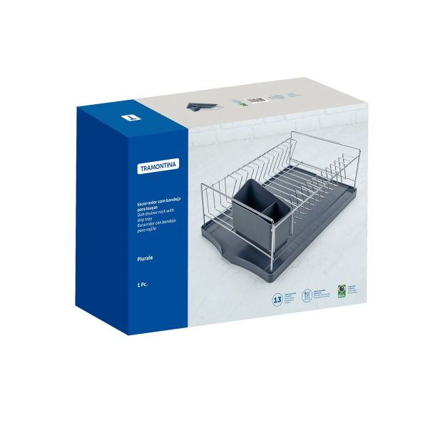 Tramontina Plurale 44×30cm Dish Drainer - Grey