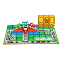 TileTek Magnetic Tile Toppers Train Track Pack, 36 Wooden Pieces, Ages 3+