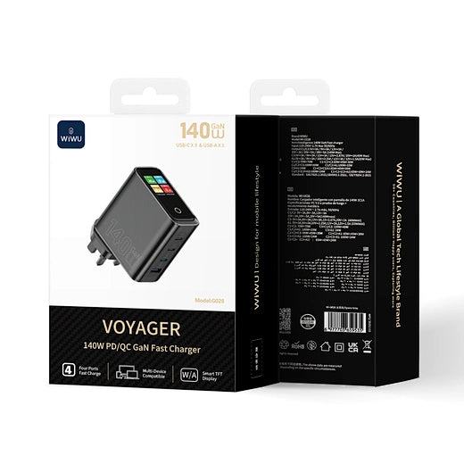 WiWU 140W Intelligent Display GaN Charger 3C1A Wi-G028