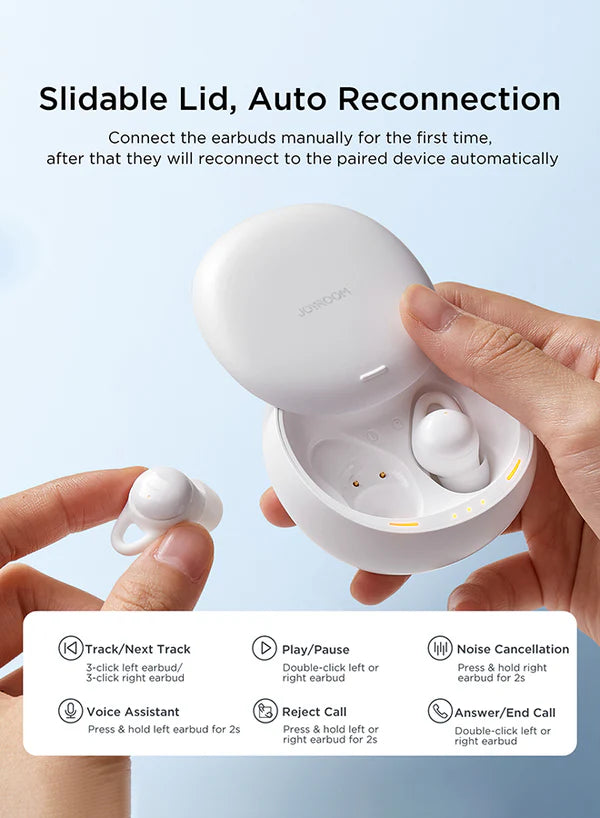 JOYROOM Cozydots Wireless Sleep Earbuds Ultimate Comfort & Sound - White