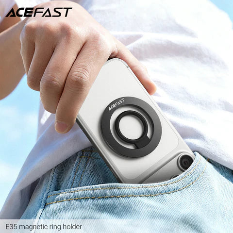 حامل حلقة مغناطيسي ACEFAST E35 لهاتف – لون أسود