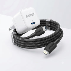 Bundle - Anker PowerPort III 20W Cube Charger + Anker 322 USB-C to Lightning Cable 3ft