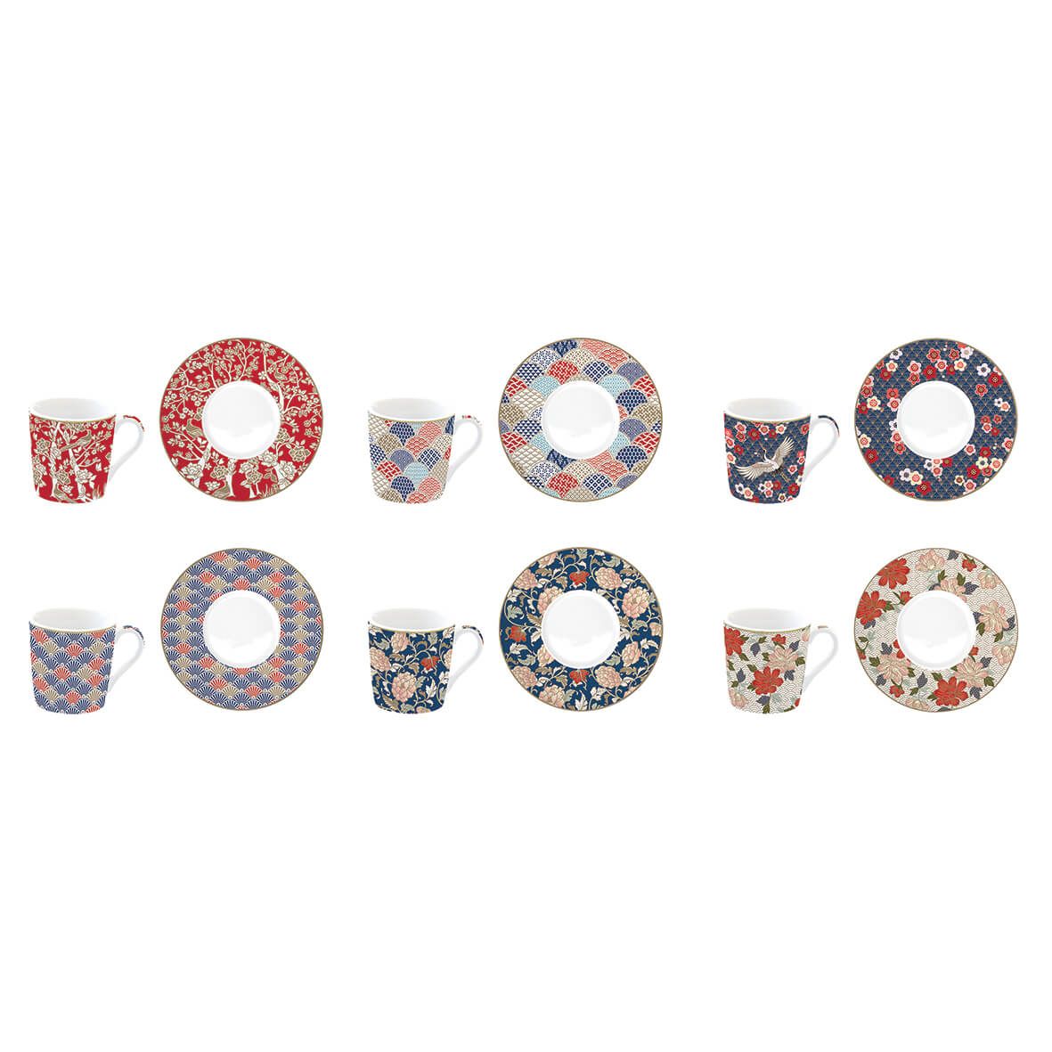 Easy Life Okinawa 12-Piece 100ml Coffee Cup Set – Elegant