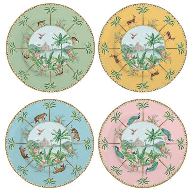 Easy Life Paradise Sauvage 4-Piece Dessert Plate Set – Multicolored