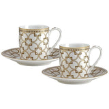 Easy Life Deco Coffee Cup Set 4pcs 80ml – Gold & White