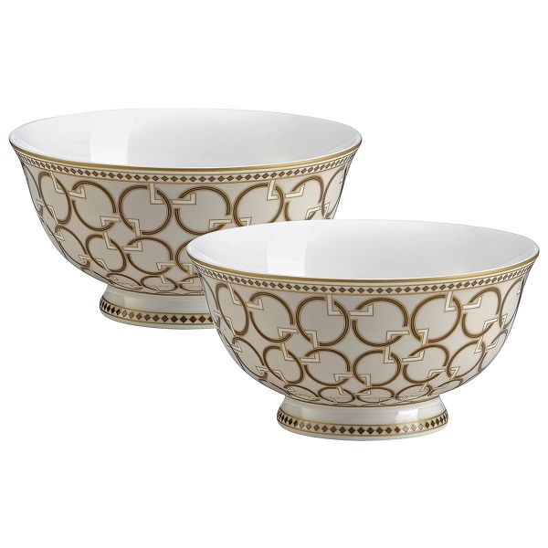 Easy Life Deco 2-Piece Bowl Set 11cm – Gold & White