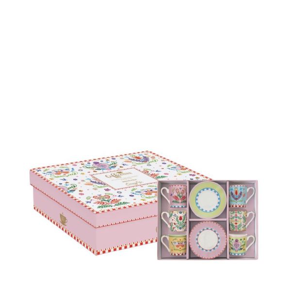 طقم فناجين قهوة 12 قطعة 100 مل من Easy Life Spring Folk