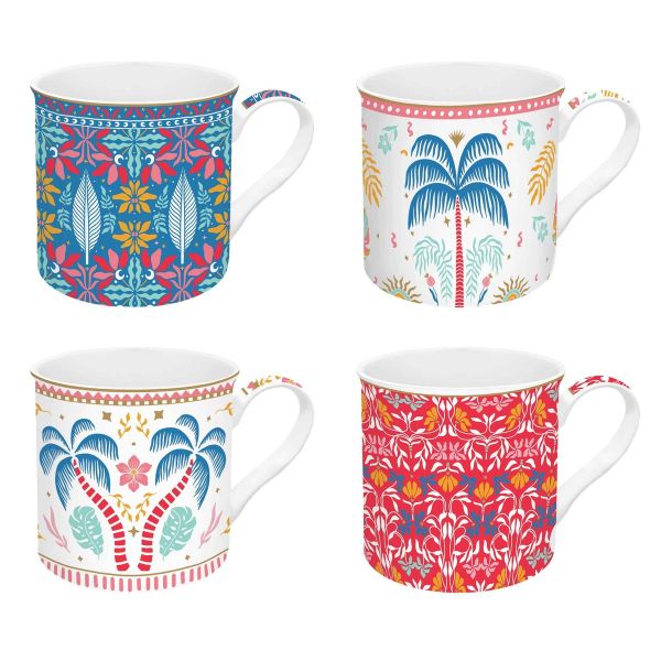 طقم أكواب 300 مل 4 قطع من Easy Life Tropical Groovy