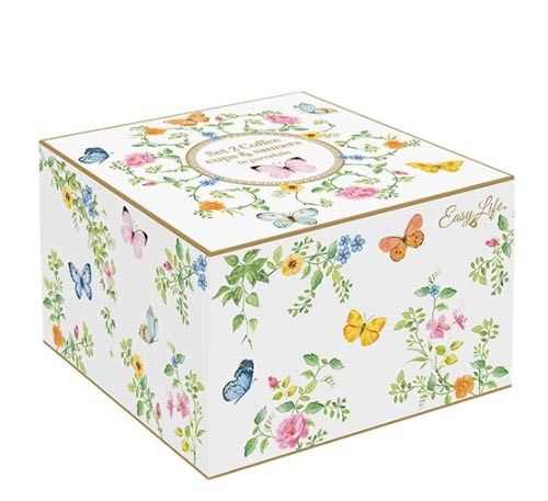 طقم فناجين قهوة 4 قطع 120 مل من Easy Life Dancing Butterflies