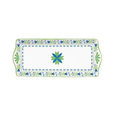 Easy Life Flowers Garden 35×15cm Serving Plate with Box - Blue & Green
