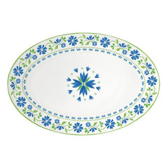 Easy Life Flowers Garden 35×23cm Serving Plate with Box - Blue & Green