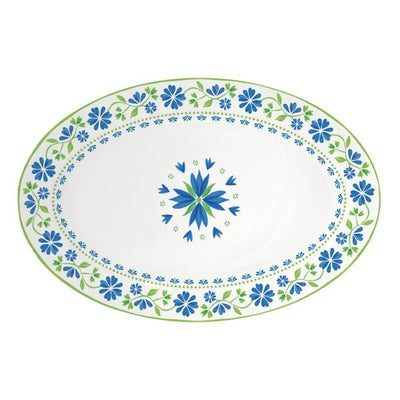 Easy Life Flowers Garden 35×23cm Serving Plate with Box - Blue & Green