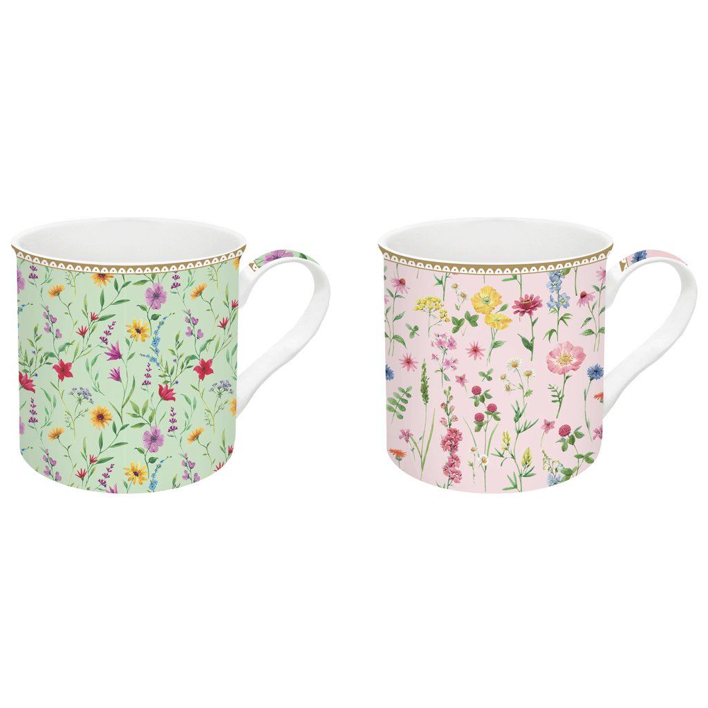 Easy Life Meadow Flowers 2pcs Mug Set 300ml – Multi Colors