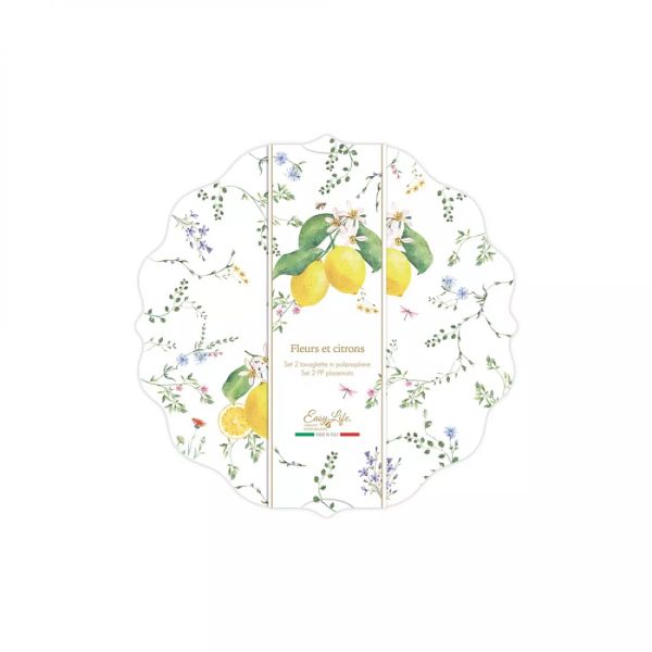 Easy Life Fleurs et Citrons Dish Mat Set 2pcs 34.5cm
