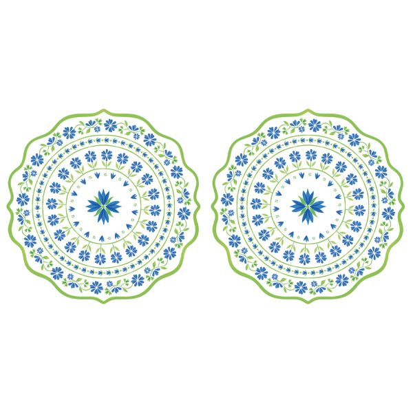 طقم مفارش صحون قطعتين 34.5 سم من Easy Life Flowers Garden