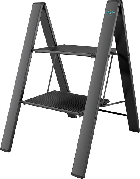 Colombo Leonardo 2-Step Ladder - Black | Safe & Durable