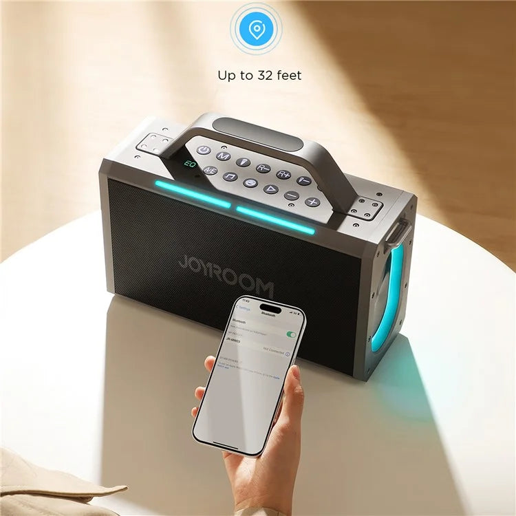 JOYROOM Bluetooth Wireless Speaker with Dual Microphone Karaoke Kit - Black