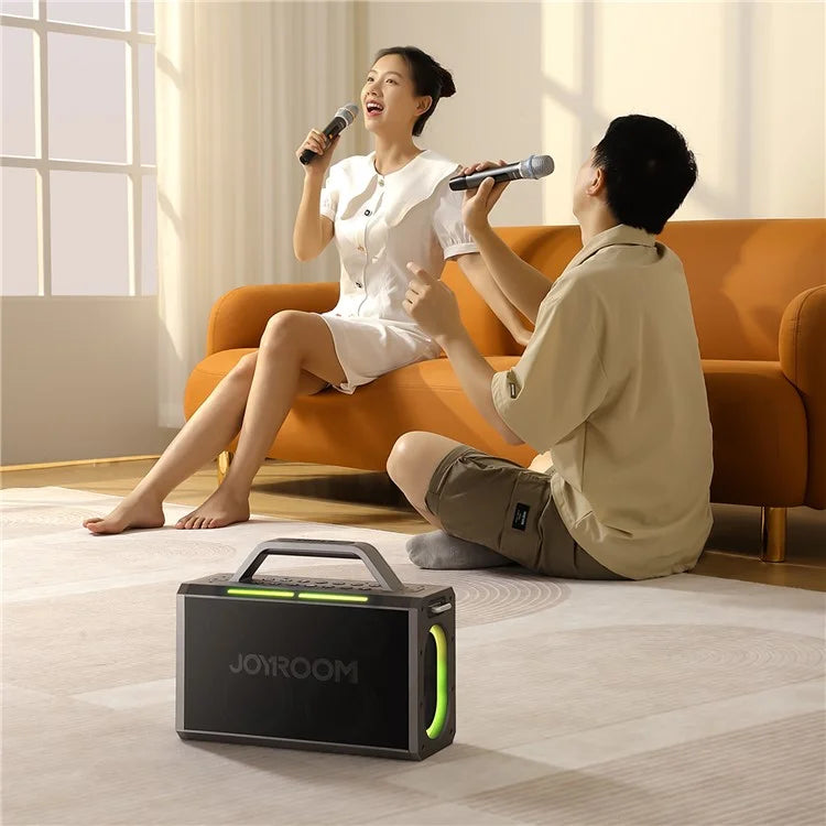 JOYROOM Bluetooth Wireless Speaker with Dual Microphone Karaoke Kit - Black