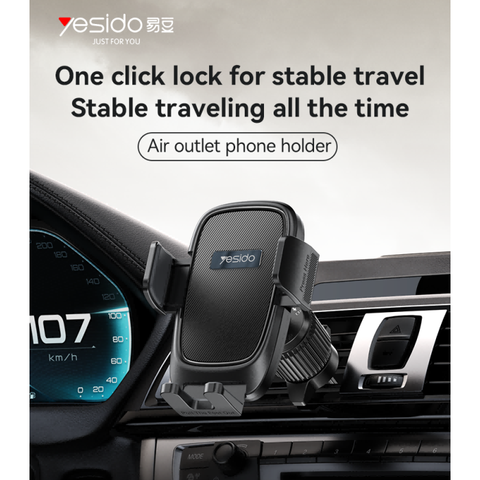 YESIDO Car Phone Holder - Secure and Adjustable Mount