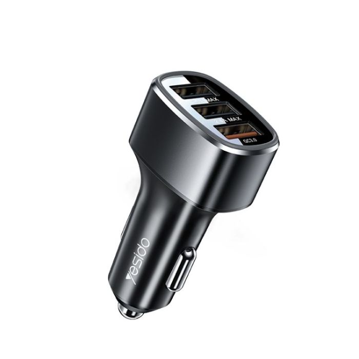 YESIDO Y46 Fast Car Charger with 3 USB Ports