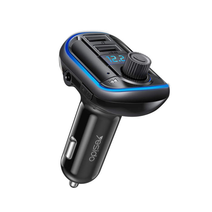 YESIDO Smart Car Charger with MP3 Player & Dual USB Ports