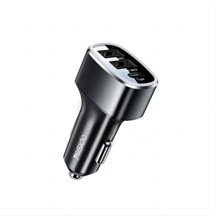 YESIDO Y47 3-Port Car Charger USB & Type-C 49W Fast Charging