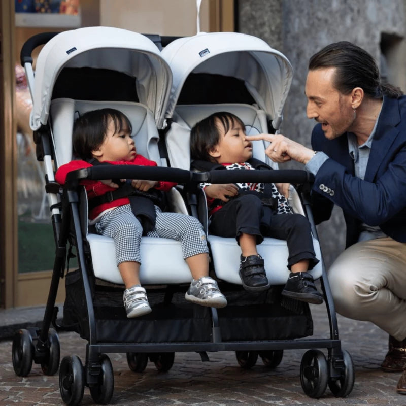 عربة أطفال مزدوجة شيكو Ohlala Twin – فضي