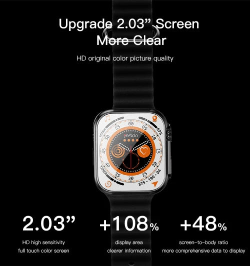 Yesido Smart Watch 2.03" IP67 Waterproof with Health Tracking