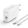 YC44 Travel Charger 20W - Fast Charging Type-C & Lightning