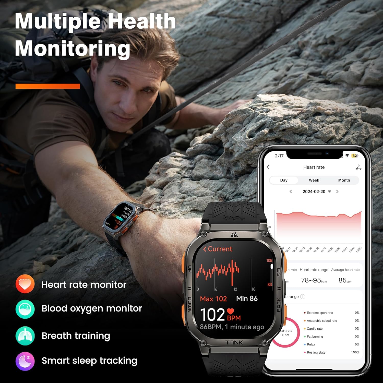 KOSPET Tank M3 Ultra Smart Watch 60 Day Battery GPS Waterproof