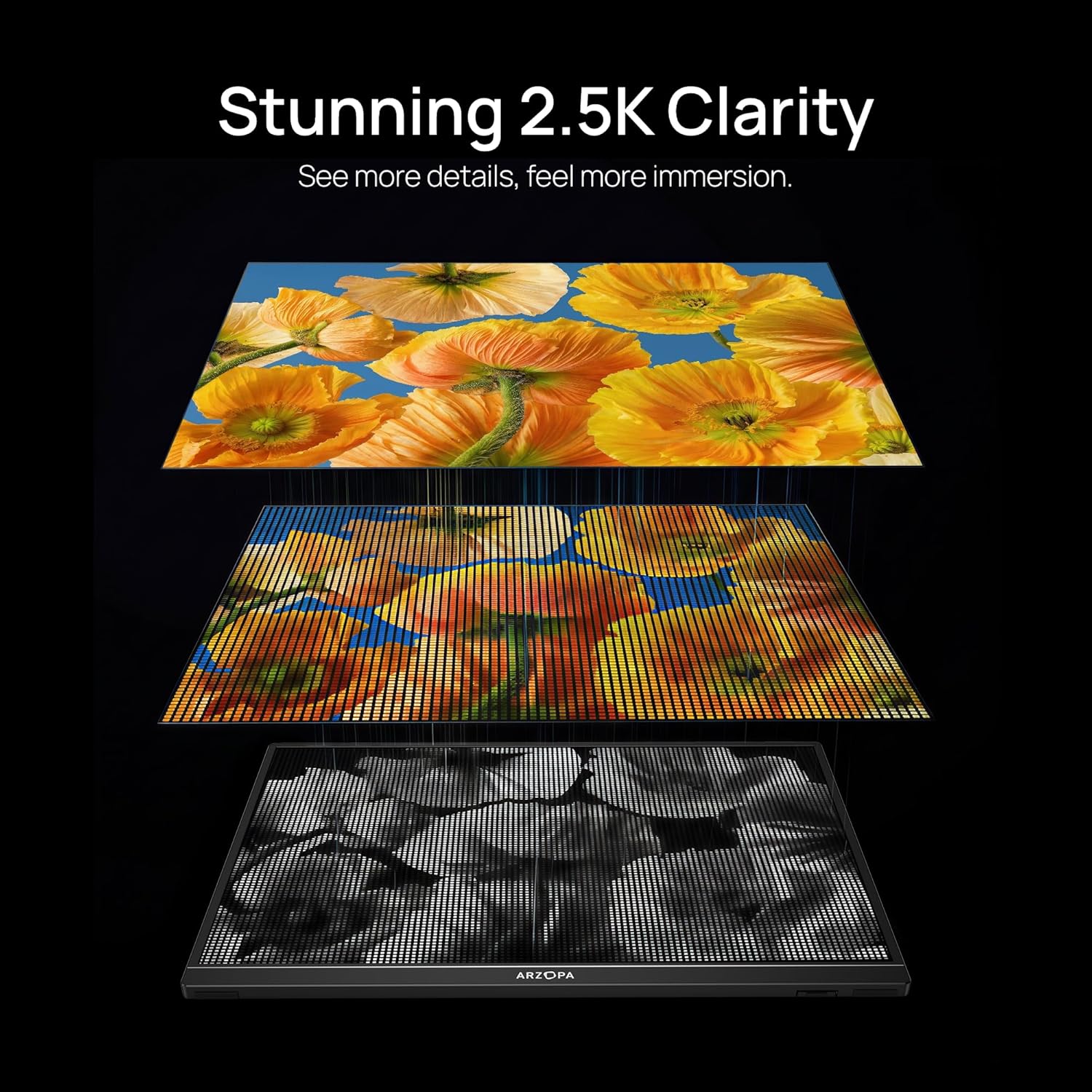 Arzopa Z1RC | 16" 2.5K Portable Monitor with 500nits 8bit Display
