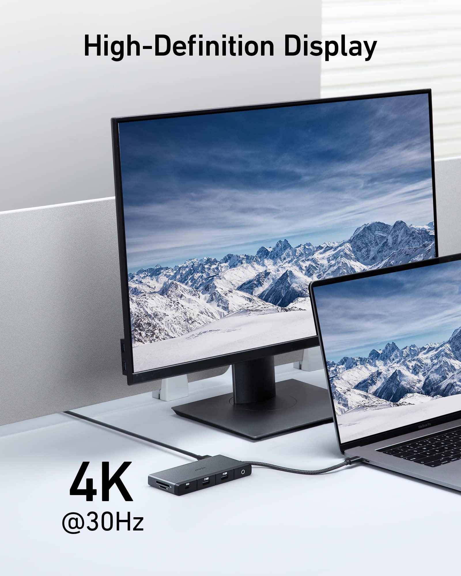 موزع Anker 552 USB-C (9 في 1، HDMI بدقة 4K) B2B - UN (باستثناء الصين وأوروبا) أسود، الإصدار 1 