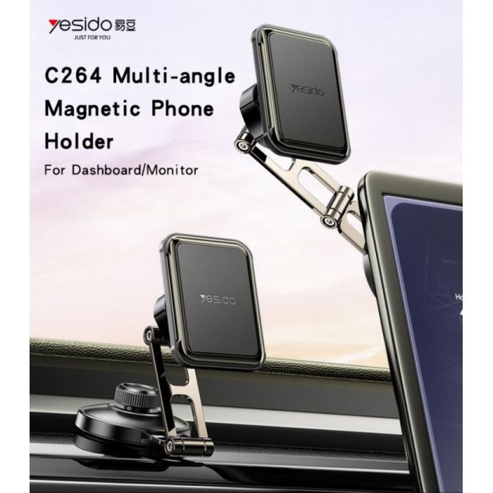 YESIDO Multi-Angle Magnetic Phone Holder with Rotating Arm