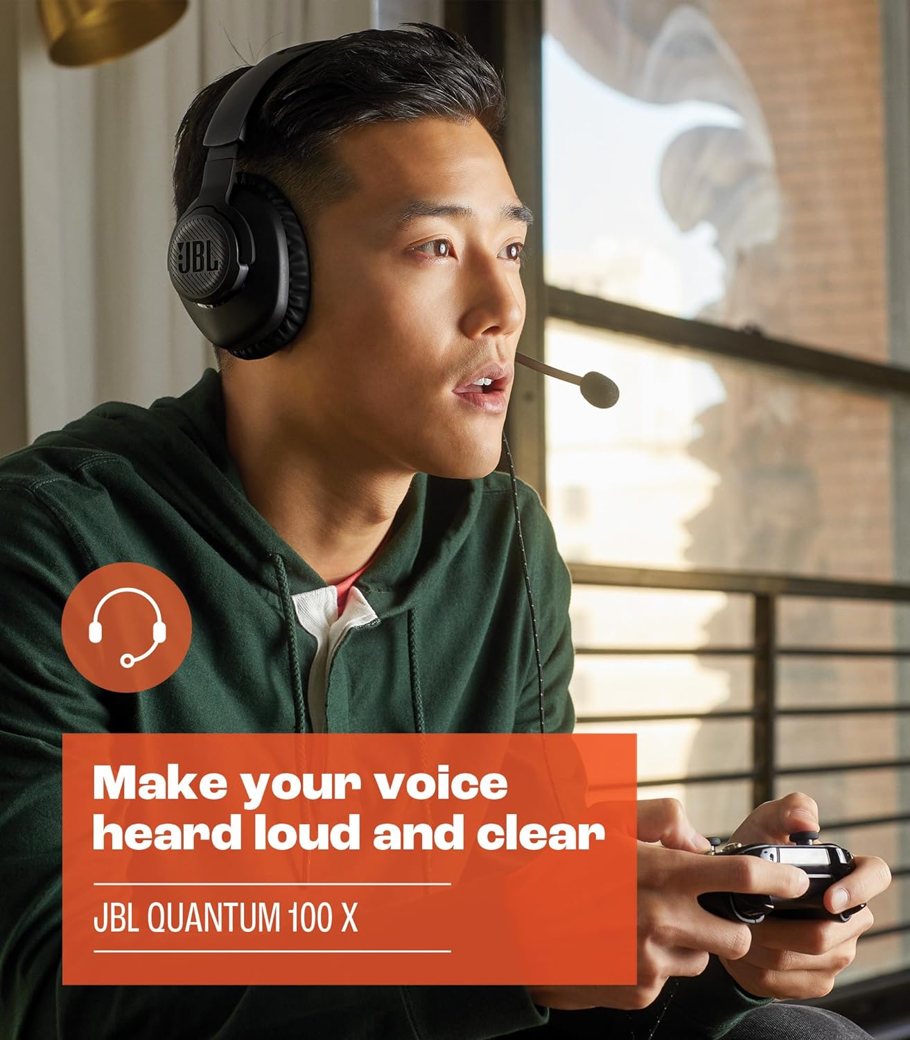 JBL Quantum 100X  Wired over-ear gaming headset with a detachable mic