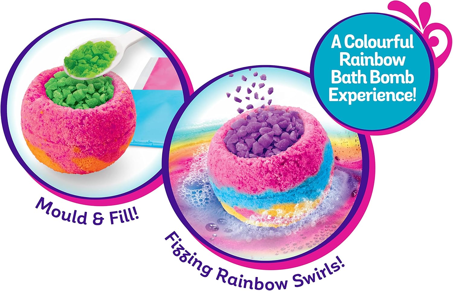 CRA-Z-ART Rainbow Popping Fizzing Bath Bomb Kit for Kids