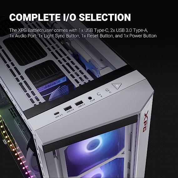 XPG BATTLECRUISER Super Mid- Tower PC Chassis - White