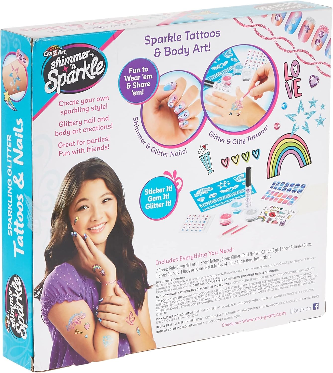 Shimmer 'N Sparkle Glitter Nails & Body Tattoos | Fun for Kids