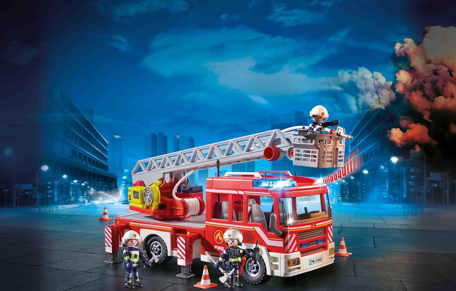 Playmobil Fire Ladder Unit - Firefighting Toy Set