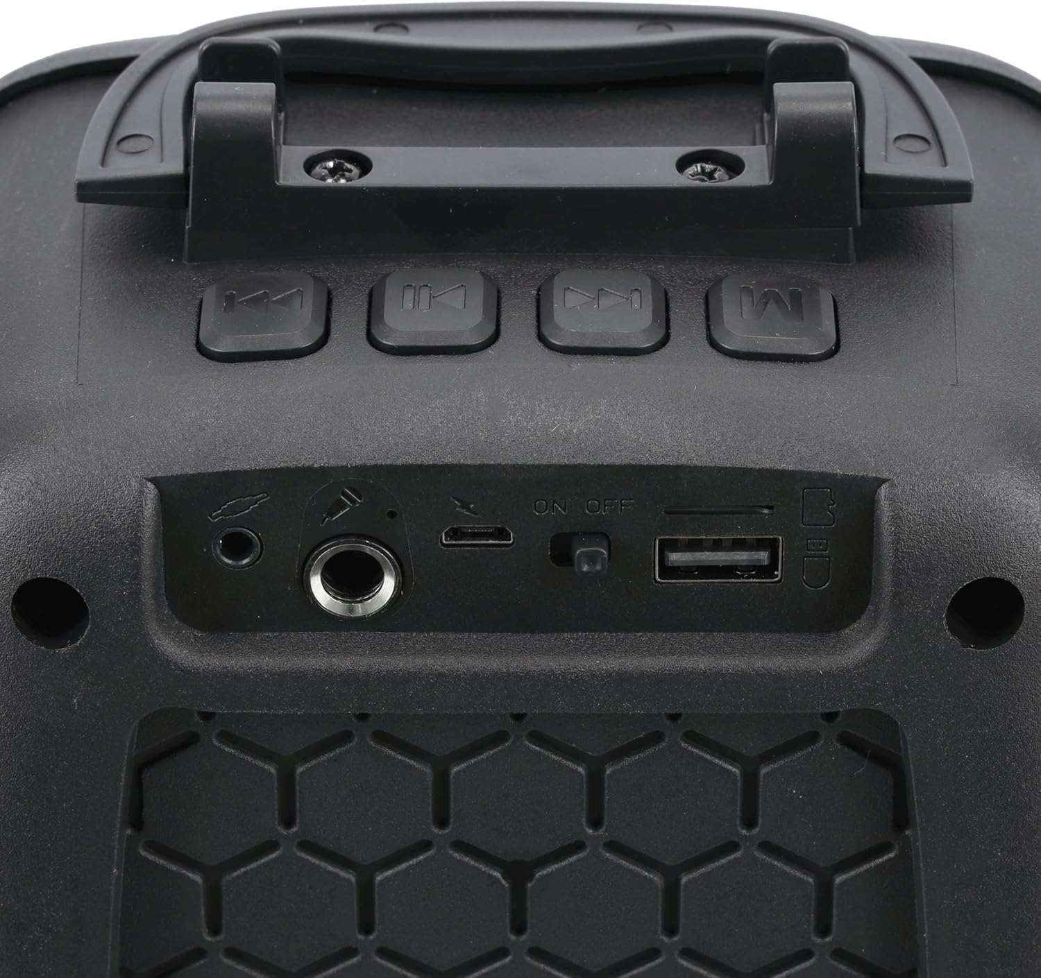 Geepas Portable Bluetooth Speaker with Microphone – GMS11156 | USB/TF/FM/AUX | LED Light | 10W | 30M Range | Black