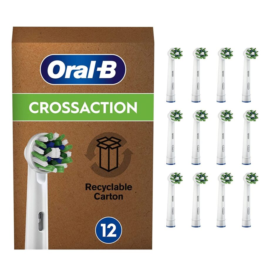 Oral-B CrossAction Toothbrush Head with CleanMaximiser Technology Pack of 12